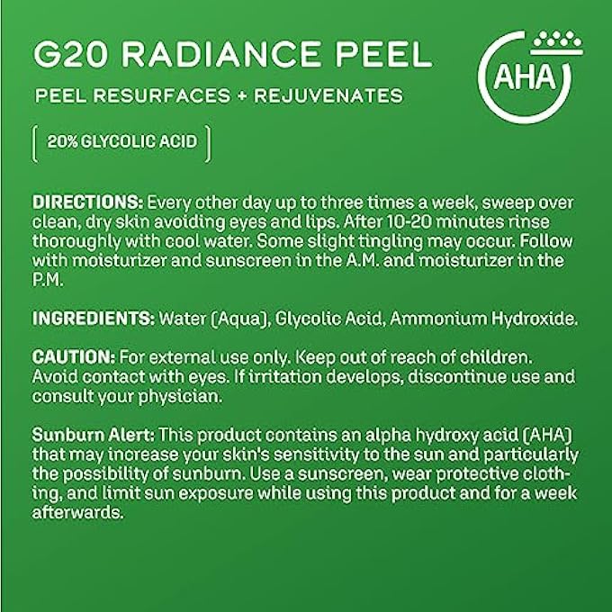 DCL SKINCARE G20 RADIANCE PEEL, CLINICAL DOSE DERM TESTED 20% GLYCOLIC ACID RESURFACING PADS, REDUCES FINE LINES AND WRINKLES, 50 COUNT - Image 4